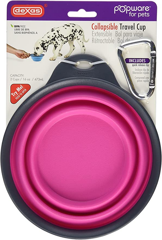 Dexas Collapsible Travel Cup 2cup Pink