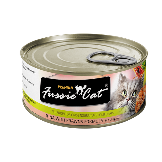 Fussie Cat Premium Tuna Prawns 2.85oz Can
