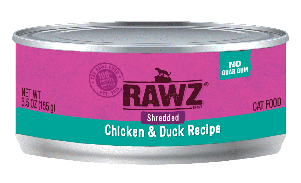 Rawz Shredded Chicken & Duck 3oz Can