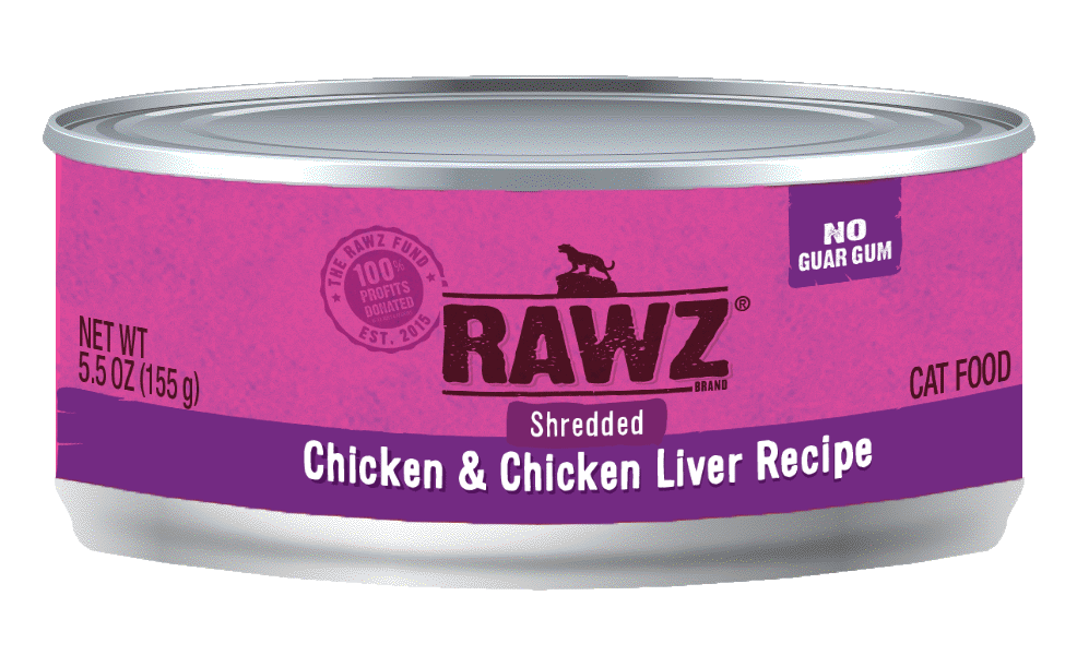 Rawz Shredded Chicken & Chicken Liver 5.5oz Can