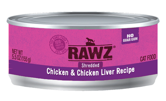 Rawz Shredded Chicken & Chicken Liver 5.5oz Can